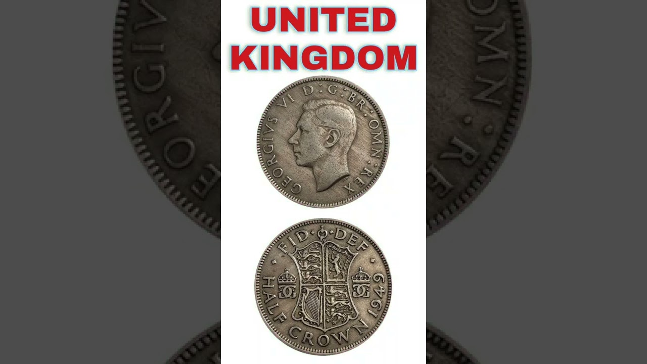United kingdom &frac12; crown 1949.#shorts #coinnotesz