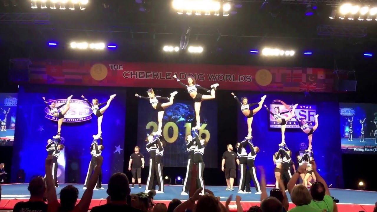 The Cheerleading Worlds 2016 Championship International Open Large Coed L5 Rising Stars Midnight