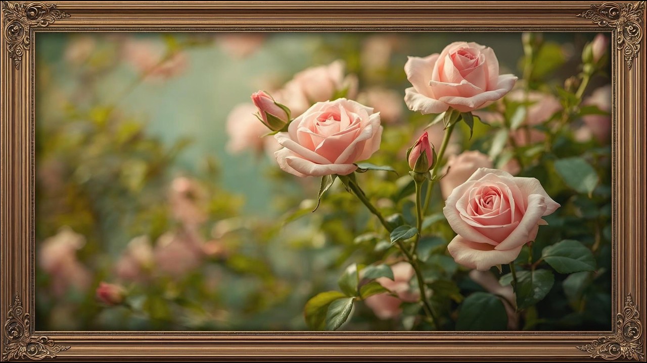Soft Pink Roses Vintage Art 🌸 | Romantic Floral Masterpiece & Cozy Love Mood
