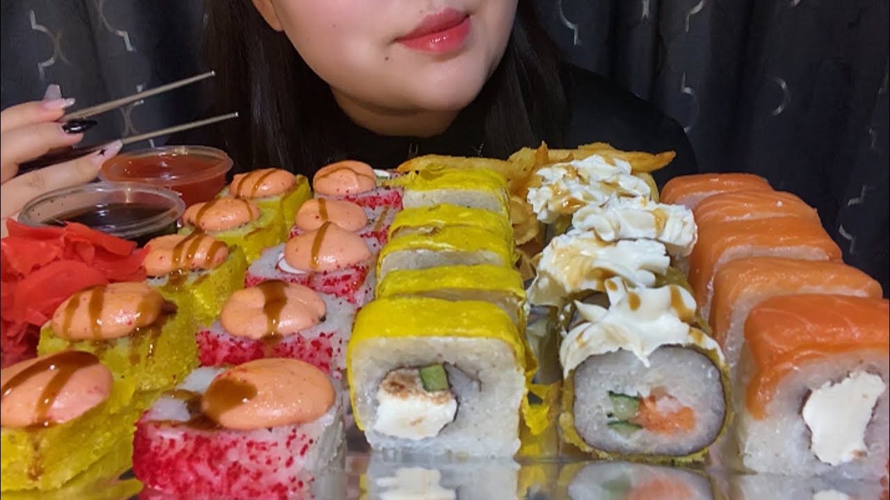 MUKBANG SUSHI/ROLLS🍣 (no talking) ASMR