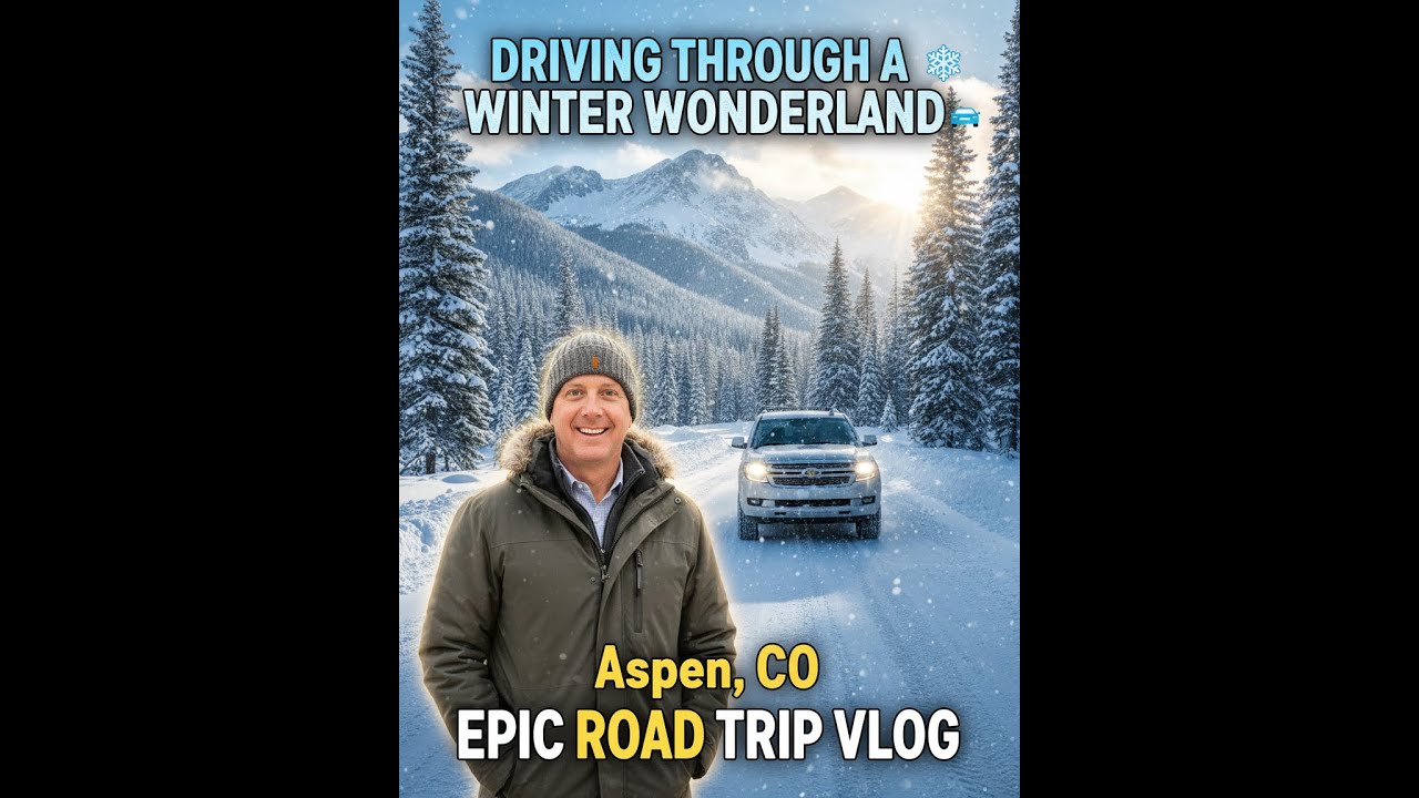Winter in Aspen: Scenic Snowy Drive & Drone Views (4K)