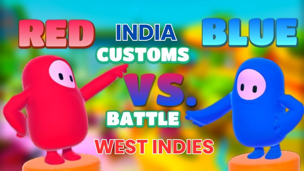 FALL GUYS Customs live🔵BLUE (india vs RED🔴(west indies) COLOUR BATTLE #fallguys #shortslive #indvswi