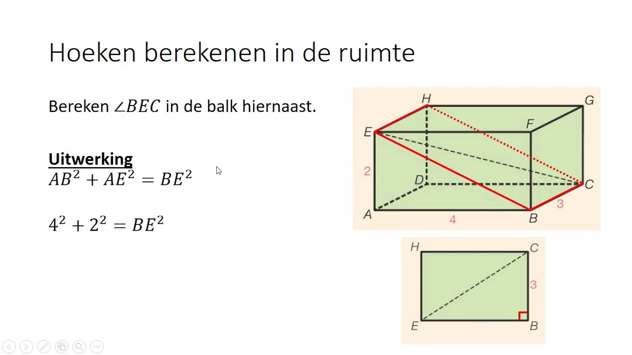 Hoeken berekenen in de ruimte (3 HAVO & 3 VWO)