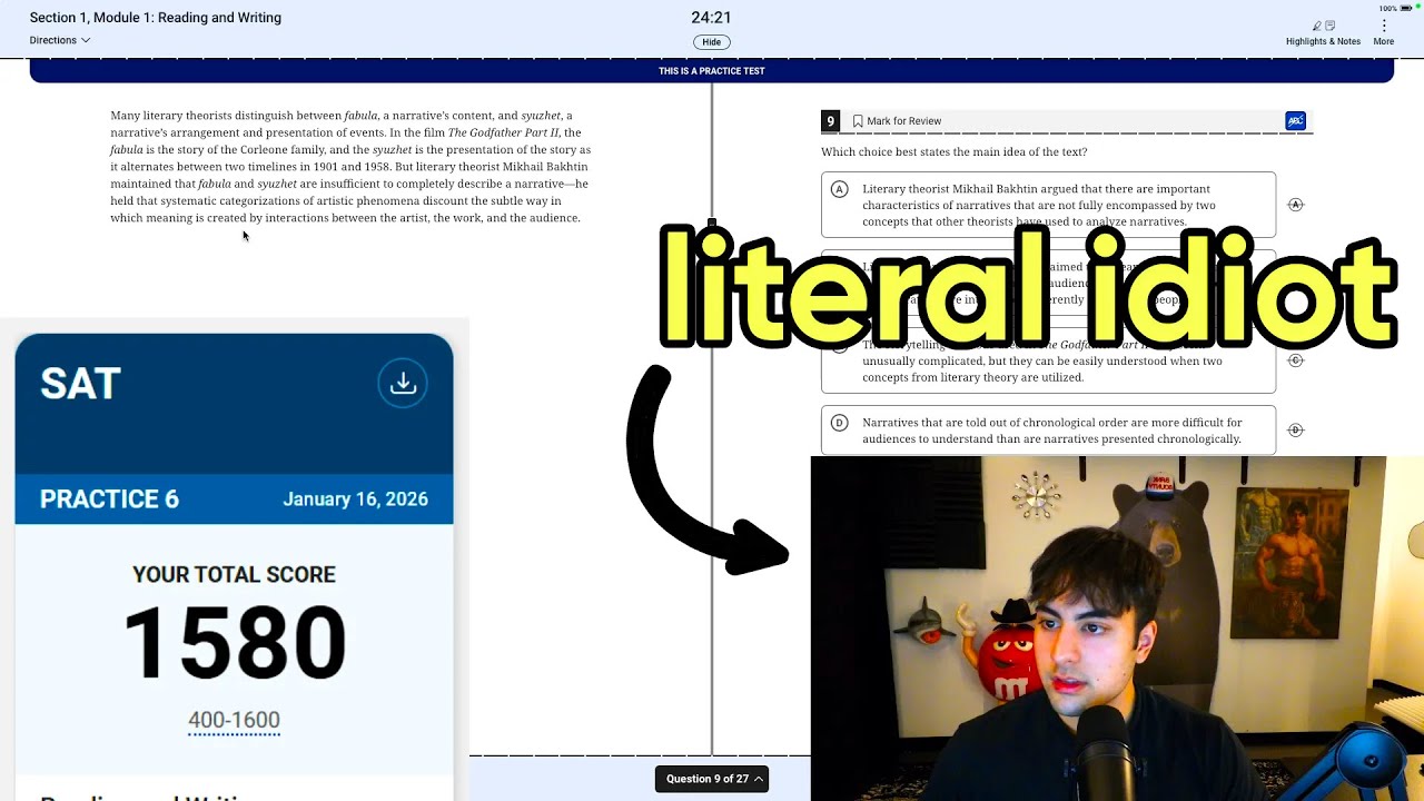 Taking SAT Live | Got a 1580 (Bluebook SAT Practice Test 6)