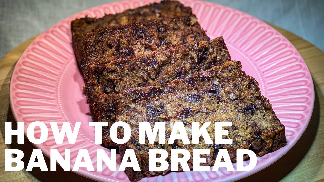 Simple Banana Bread With Chocolate Chips and Roasted Walnuts