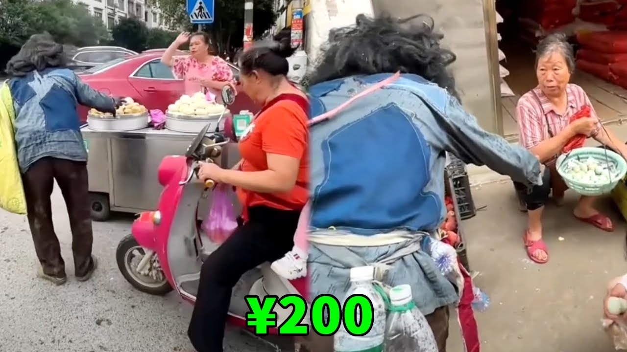 阿義假扮乞丐在饅頭攤前討要饅頭，被大姊無情驅趕，幸好大哥慷慨解囊！ 【阿義走鄉村】#Farm #tour #drama #正能量
