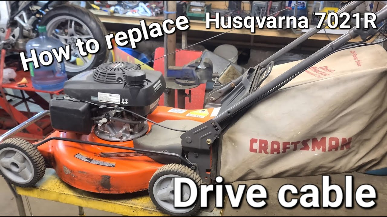 How To Replace A Husqvarna 7021R Drive Cable #smallenginerepair #husqvarna #lawnmower