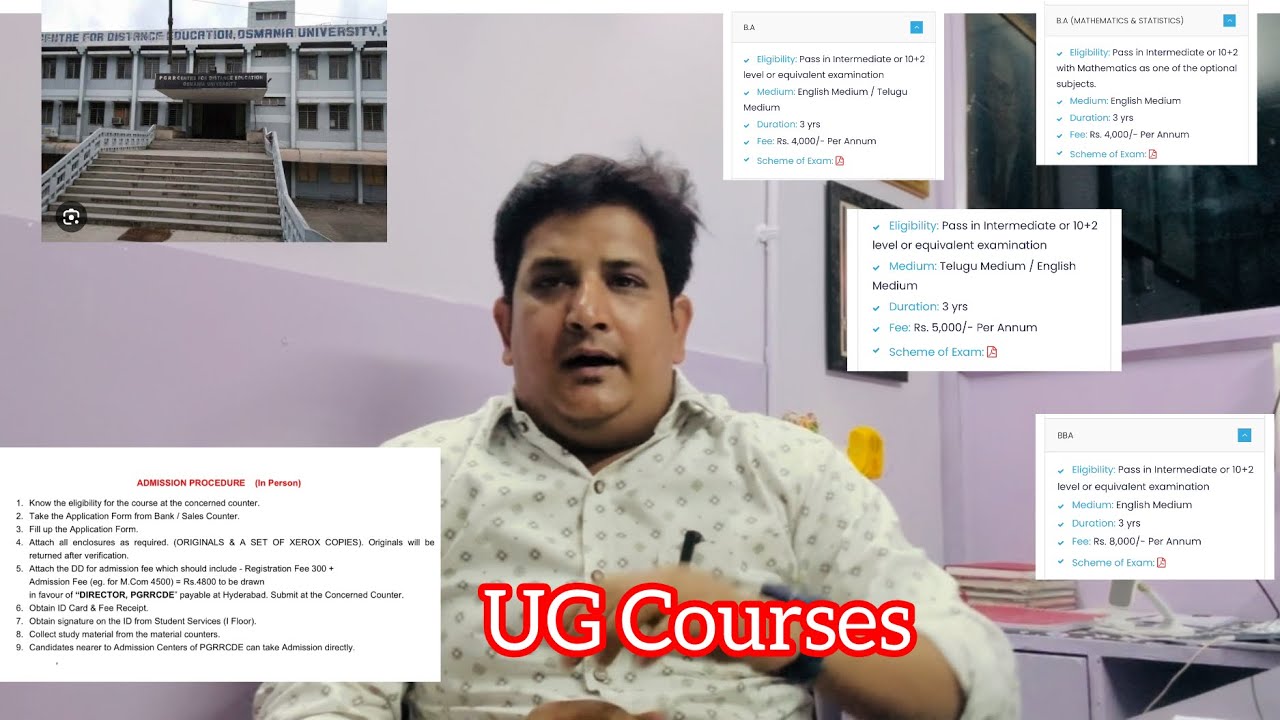 OPEN DEGREE- OU UG COURSES- DISTANCE MODE