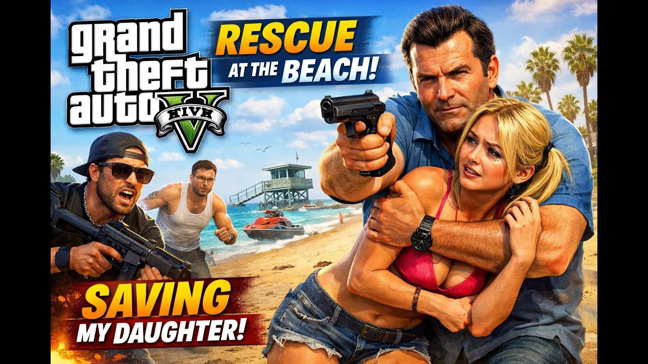🔥 Michael Saves His Daughter at the Beach! | GTA 5 PS5 Mission Gameplay