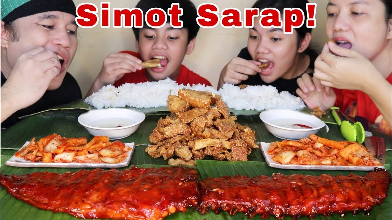 Super Lutong Home made Pork skin Chicharon,Sticky BBQ Pork Spare ribs Plus Kimchi Pinoy Mukbang!