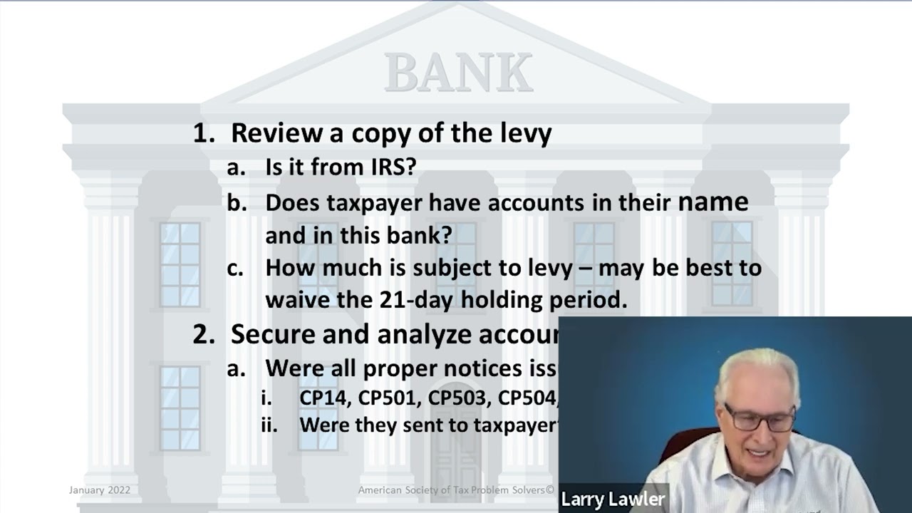 Releasing a Bank Levy