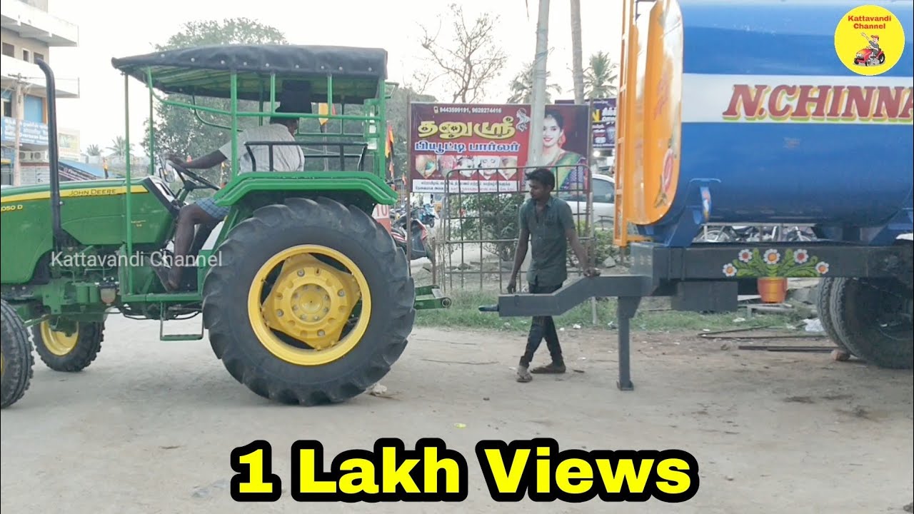 JOHN DEERE 5050D tractor connect to 12000 litter water tank | Kattavandi Channel.