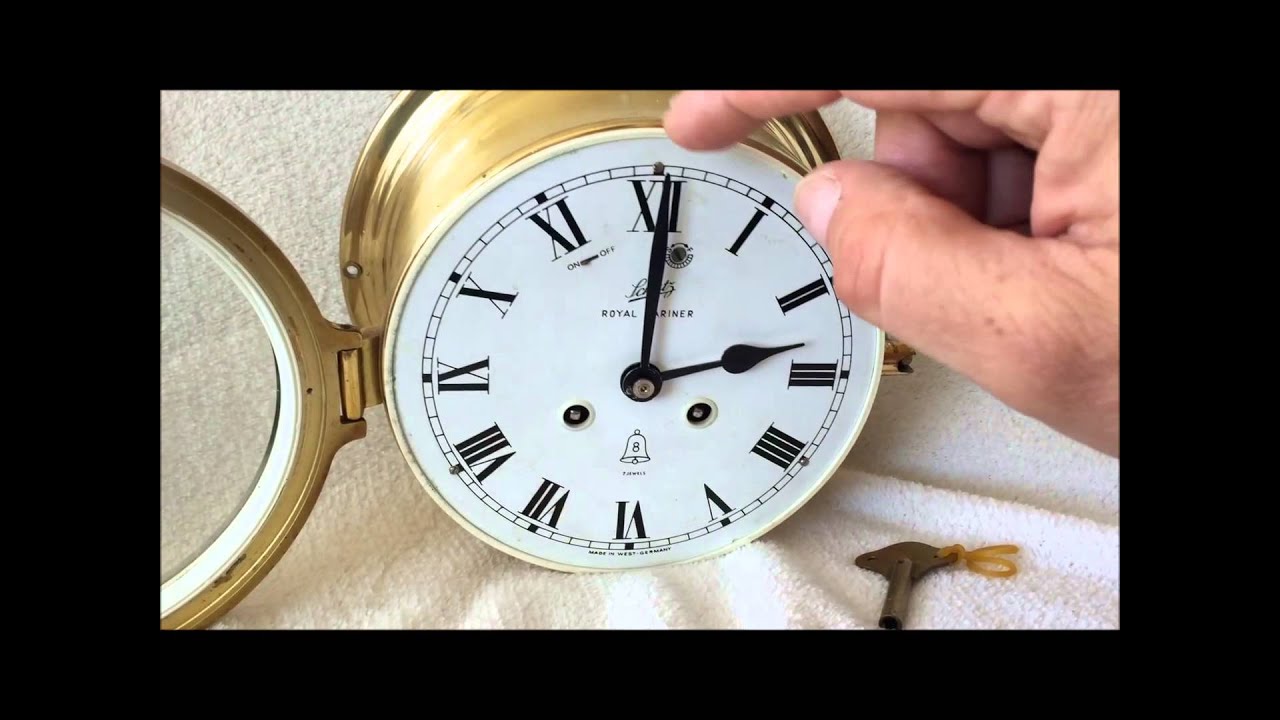 Large German 8 Day Schatz Royal Mariner Bulkhead Maritime Ship Clock