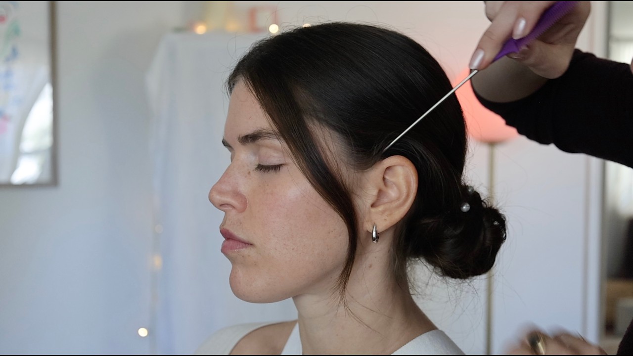 ASMR Perfectionist Bridal Hair Updo On Emily 🕊🤍 (Whisper)