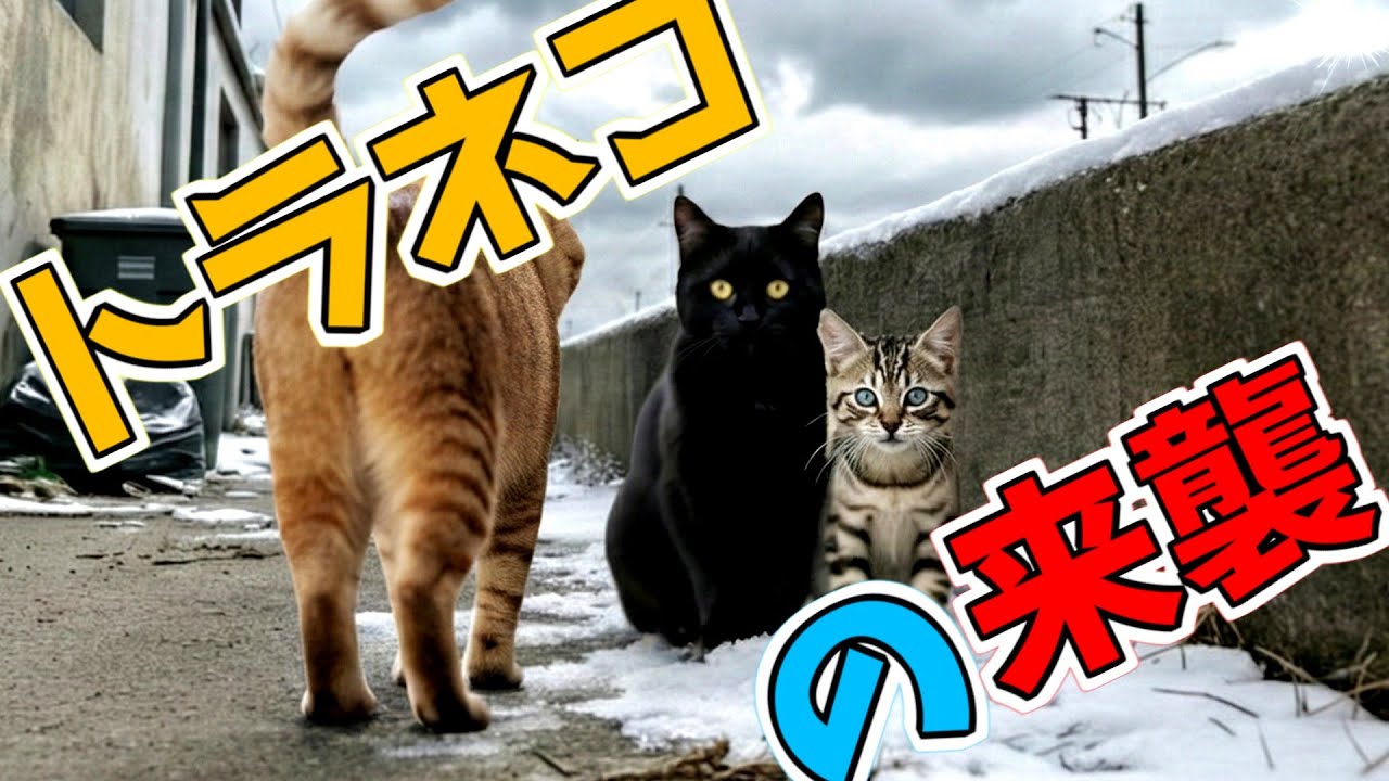 【AIドラマ フル】大きなトラネコがクロネコさんのところに来たわ！いったいどうなるの？