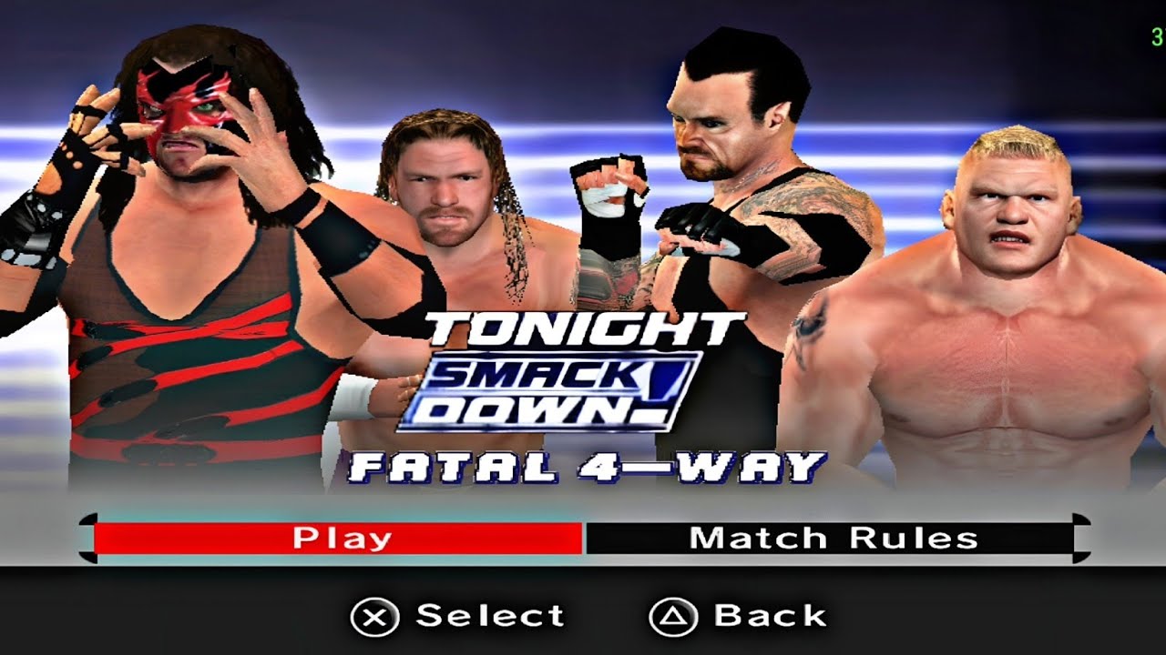 kane 02 vs Triple H vs Undertaker vs Brock Lesnar ppsspp smackdown vs Raw 2006 mod HCTP