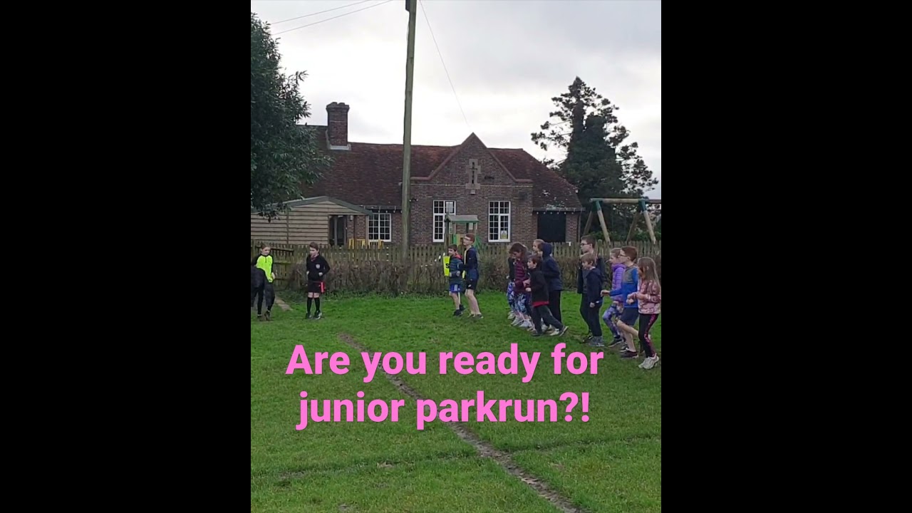 warming up for junior parkrun- 5,4,3,2,1!