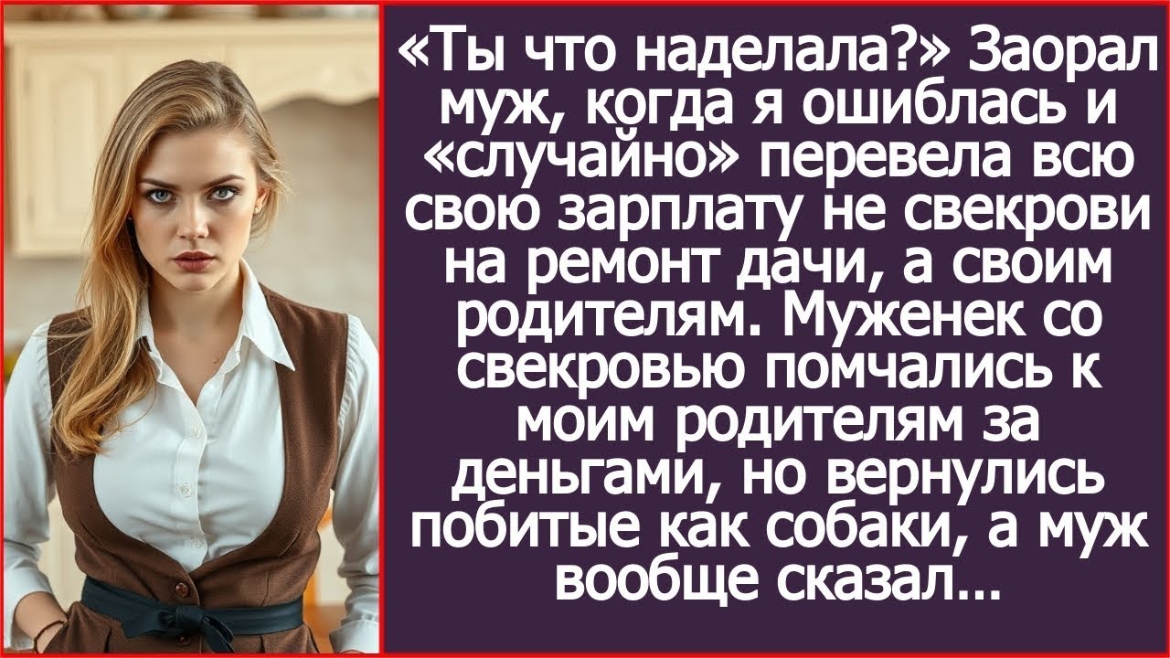 Я ошиблась и «случайно» перевела всю свою зарплату не свекрови, а моим родителям.