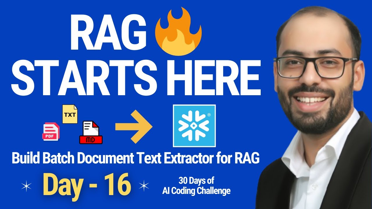 Batch Document Text Extractor for RAG 🔥| Day 16 of 30 Days of AI Coding Challenge