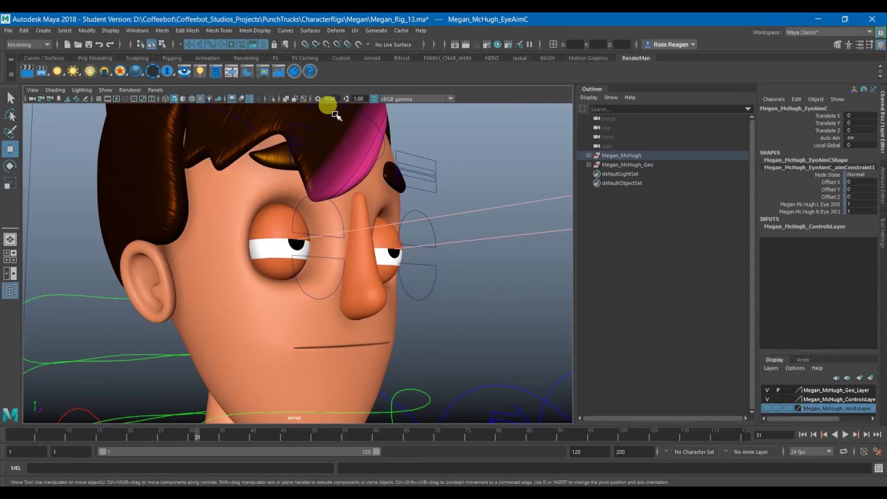 Cartoon Eye Rig in Maya - Basic Setup