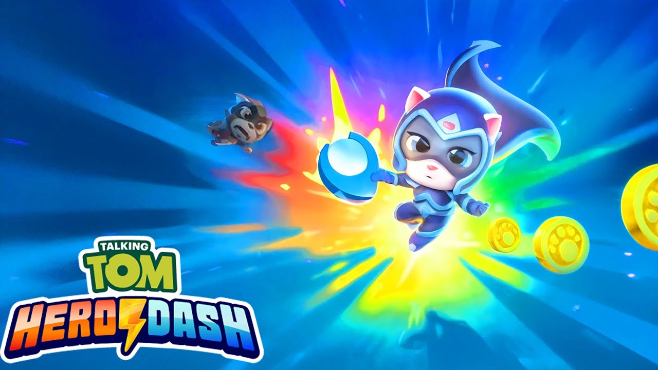 PLAY GAME! THREE 🎮🏃💨Talking Tom Hero Dash - Discover All The Heroes - Two Screens - All Boss