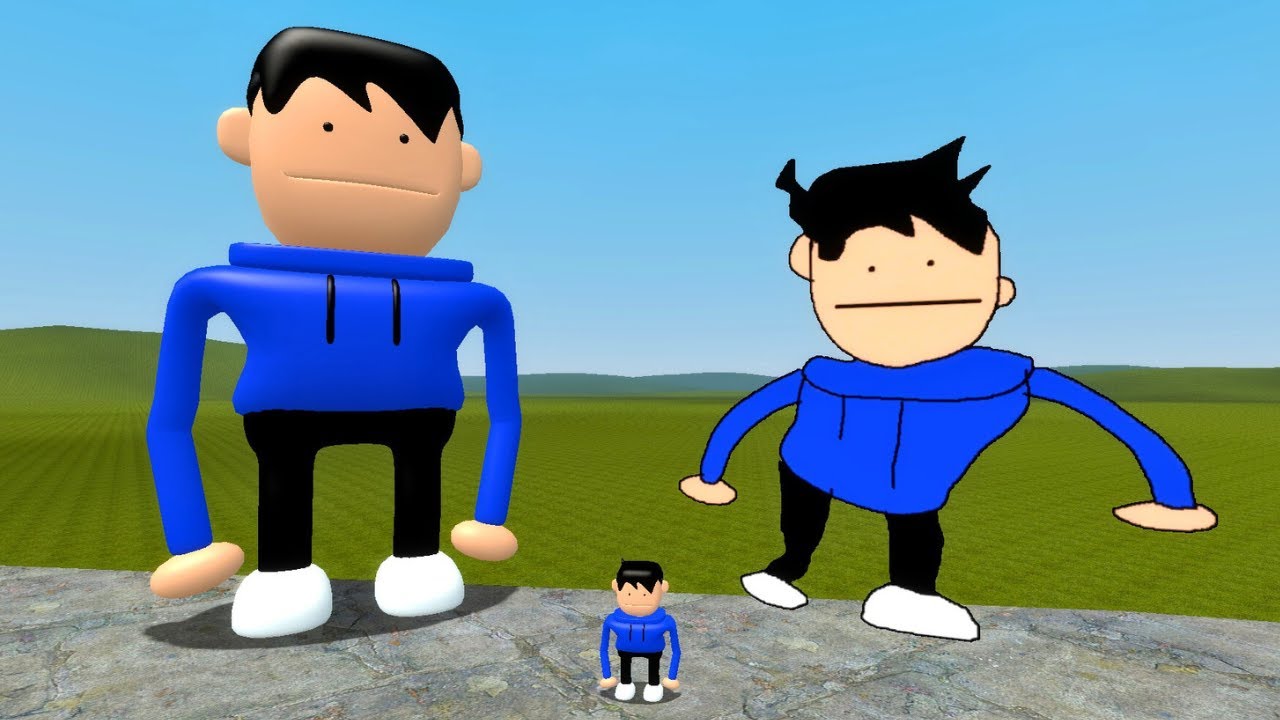 THE BLUE GUY 3D MEMES NEXTBOT & THE BLUE GUY 2D MEMES IN Garry's Mod
