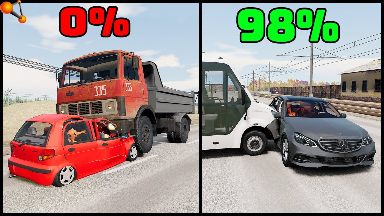 ШАНС ВЫЖИТЬ В ДТП! С МАНЕКЕНАМИ! - BeamNg Drive