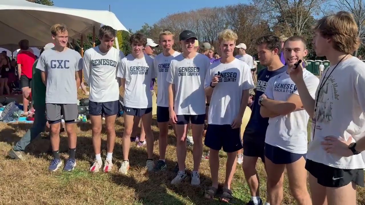 SUNY Geneseo Men after finishing runner up at D3 XC Nationals