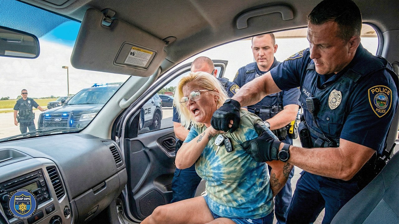 Karen Wakes Up at Gas Pump and Throws a Fit | Karens Getting Arrested By Police