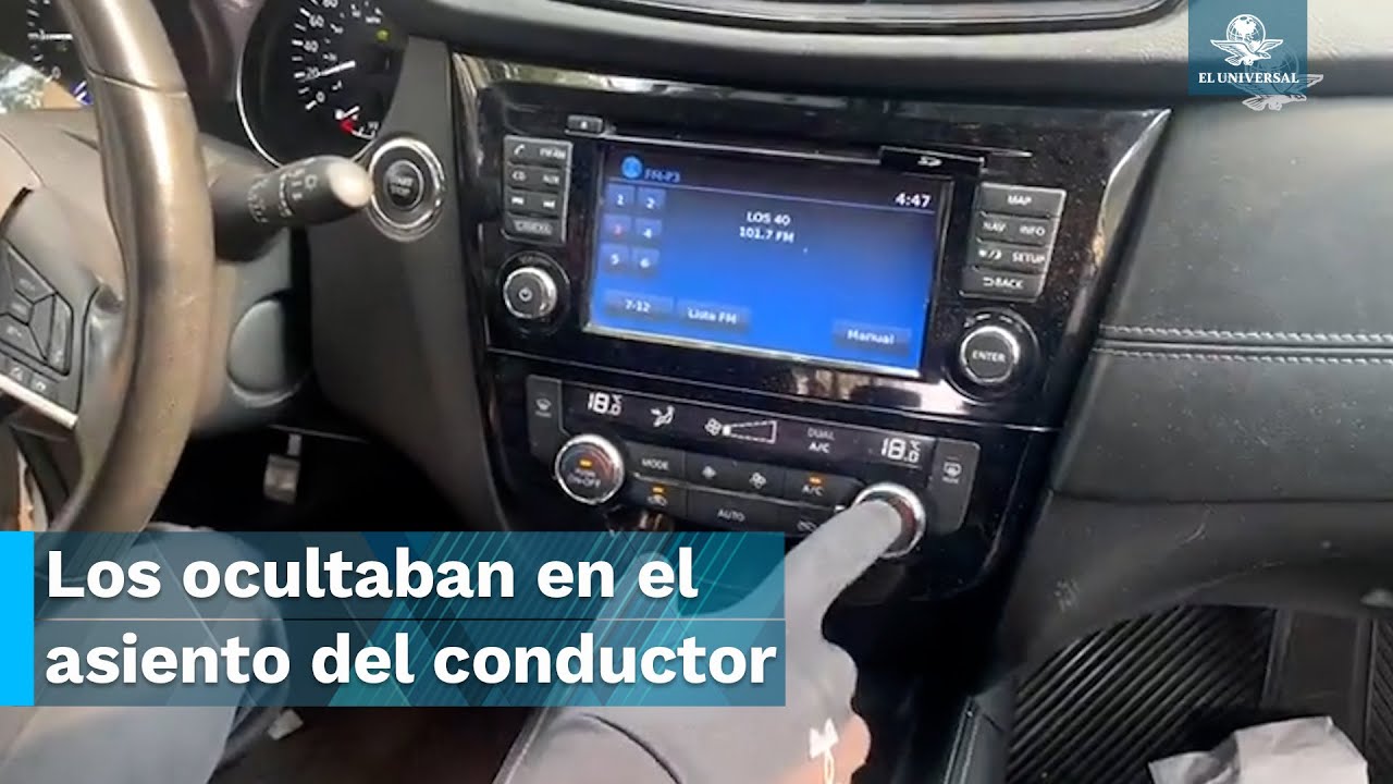 Hallan escondite secreto en auto con paquetes de droga, revela Harfuch