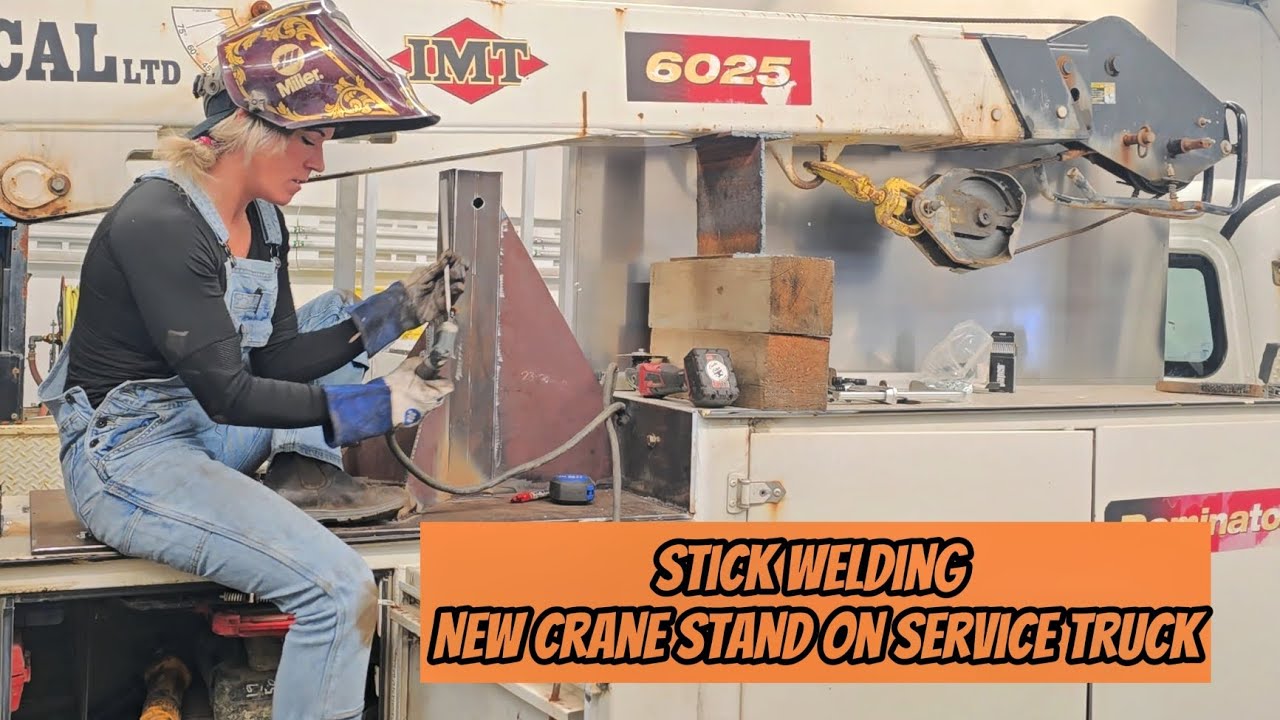 Stick Welding - New Crane Stand on Mechanic Service Truck