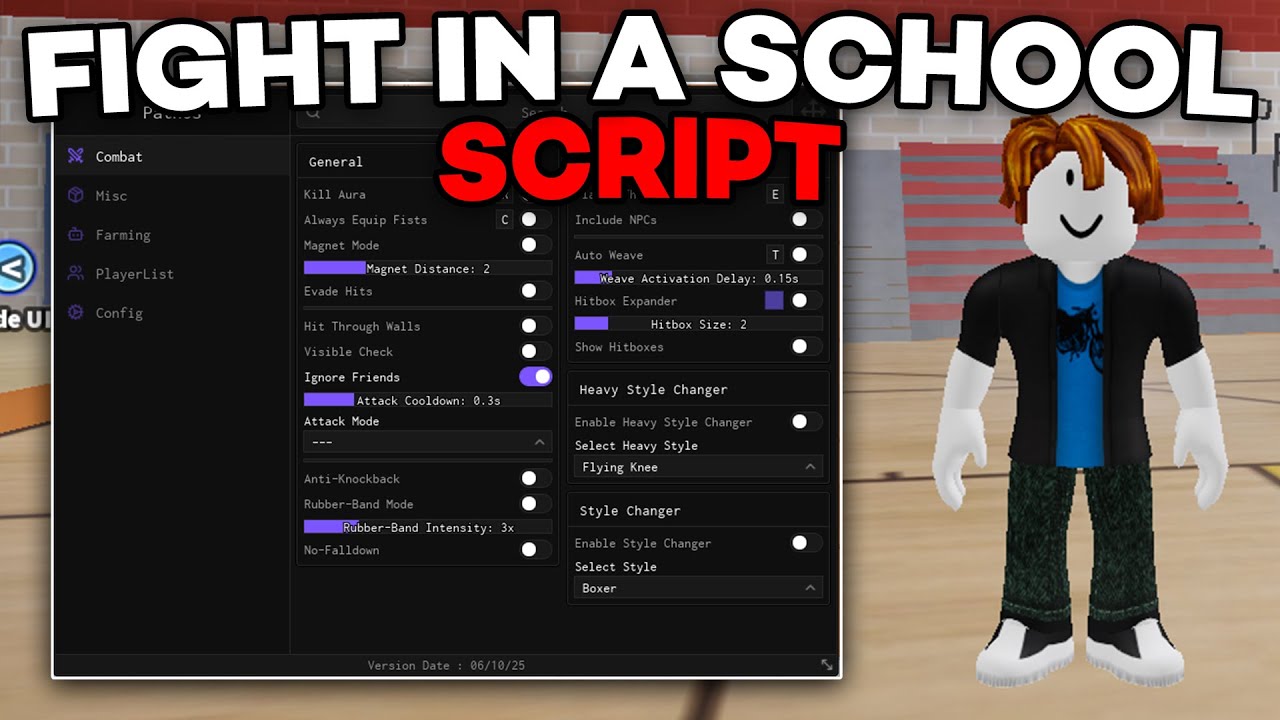 [FREE] Fight In A School Script | Auto Farm Kills, Style Changer, Kill Aura, Respect | PC & MOBILE