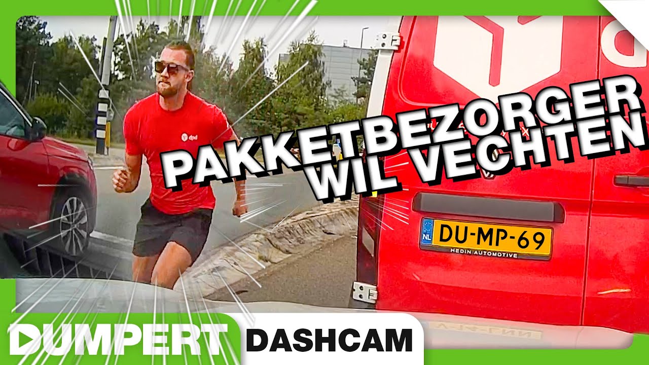 Pakketbezorger wil vechten! | Dumpert Dashcam 59