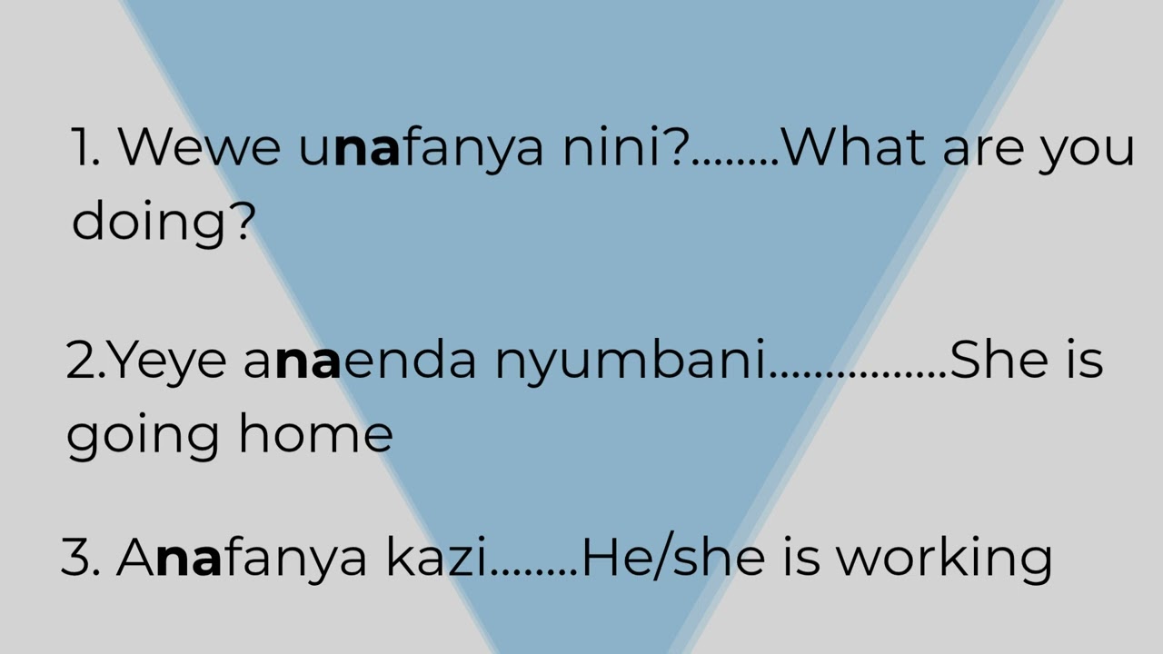 Lesson6:Swahili verb Conjugation:Present tense