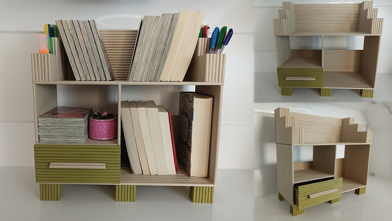DIY - ПОДЕЛКИ ИЗ БУМАГИ - Многофункциональная настольная книжная полка