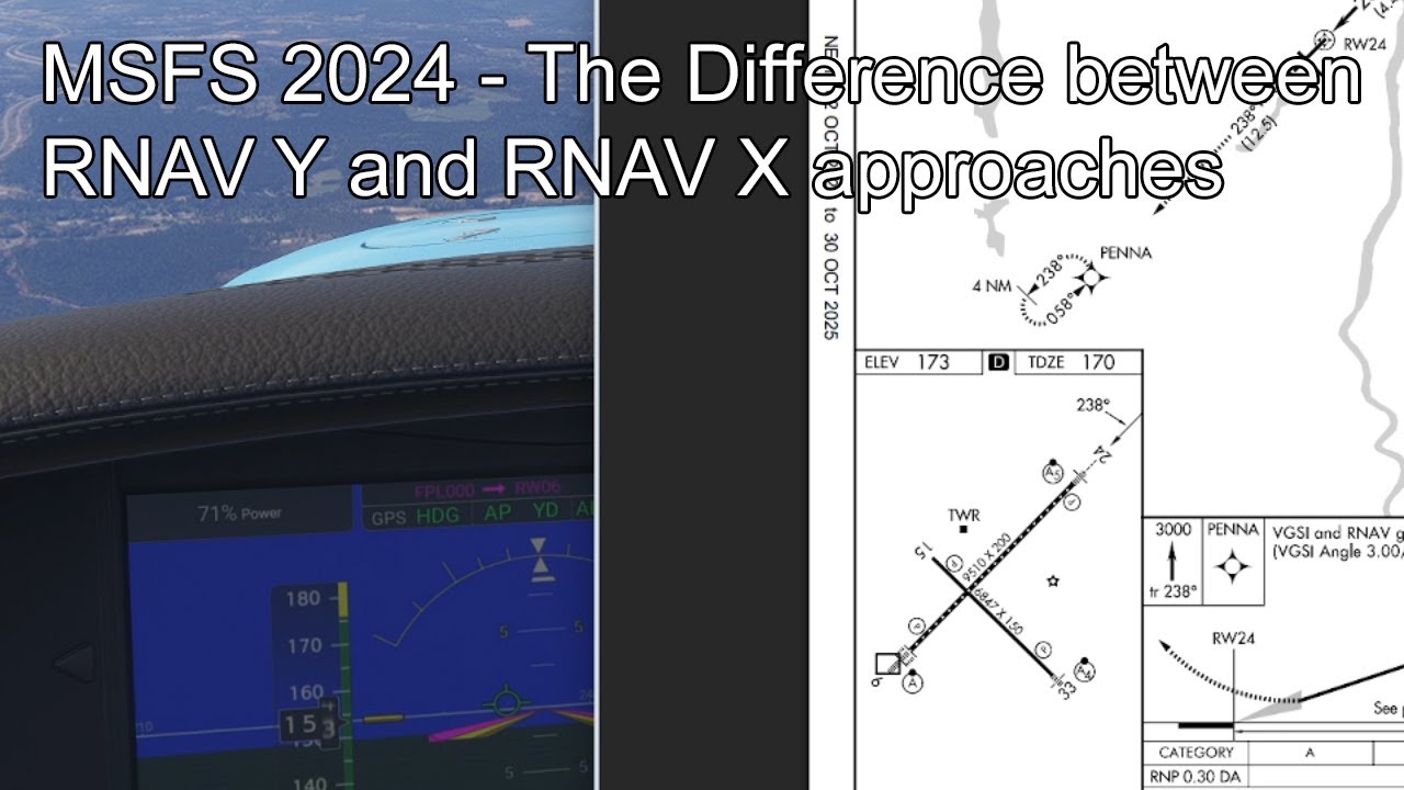 MSFS 2024 — Разница между подходами RNAV Y и RNAV X