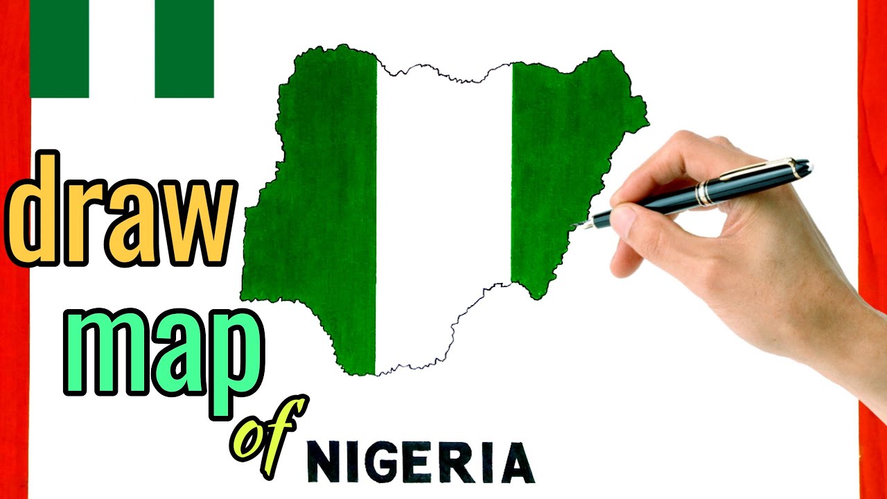 How to draw Nigeria map 🇳🇬 | Drawing Nigeria map easy step by step