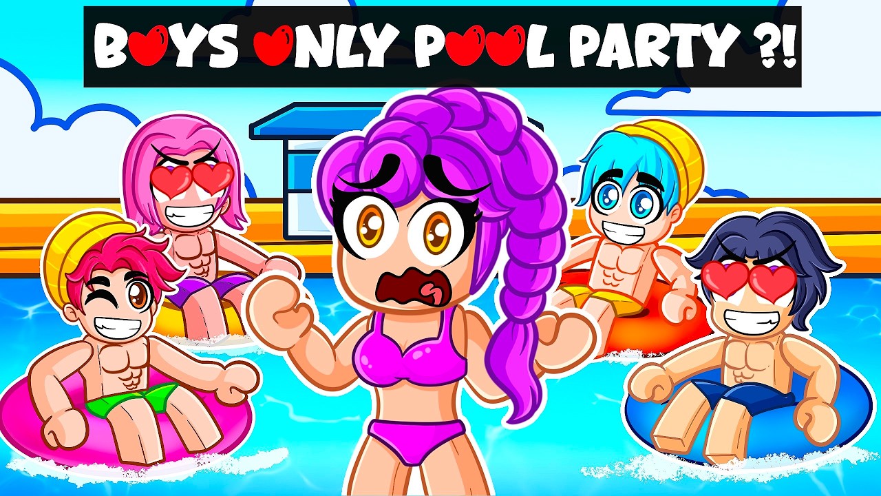 Rumi Stuck at BOYS ONLY POOL PARTY in Roblox ! (Kpop Demon Hunters)