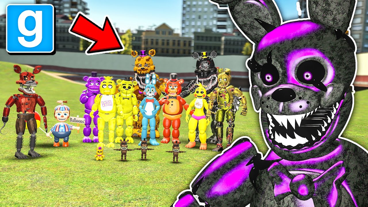 QXR против всех ботов из FNAF: Nextbots в бою! &mdash; Garry's Mod Five Nights at Freddy's