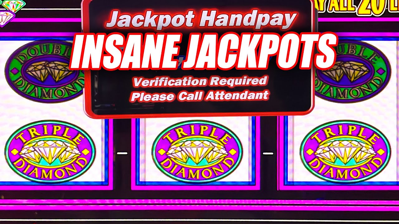 TRIPLE DOUBLE DIAMOND HIGH LIMIT SLOT MACHINE WITH FREE GAMES ★ JACKPOT HANDPAY