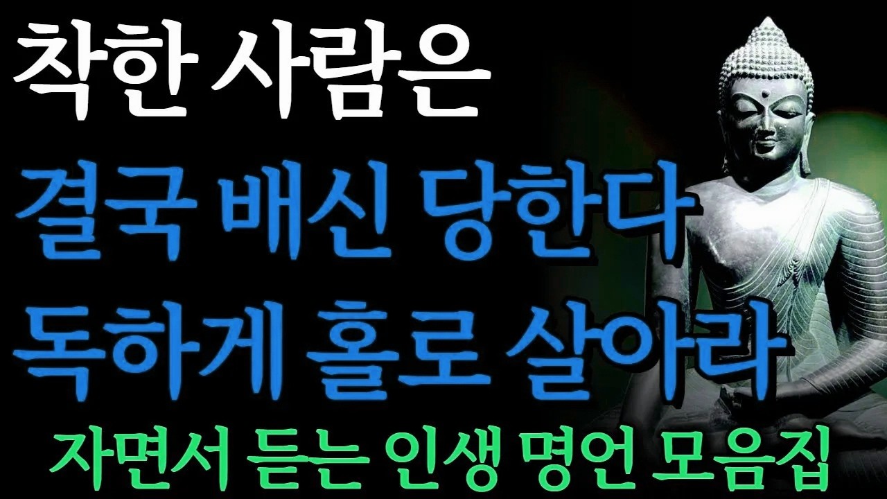 착하게 살면 배신 당하고 홀로 독하게 살면 행복하다 I 노후에 혼자가 되어야 하는 이유 I 자면서 듣는 부처님 명언 4시간 I 부처님 말씀 ㅣ오디오북ㅣ낭독ㅣ철학ㅣ독경