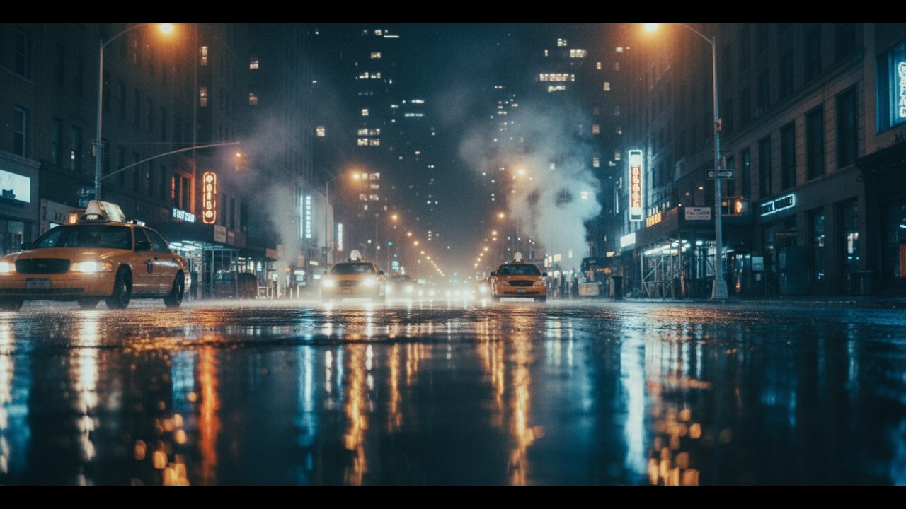 New York City Night After Rain | Cinematic Ambient Music 4K
