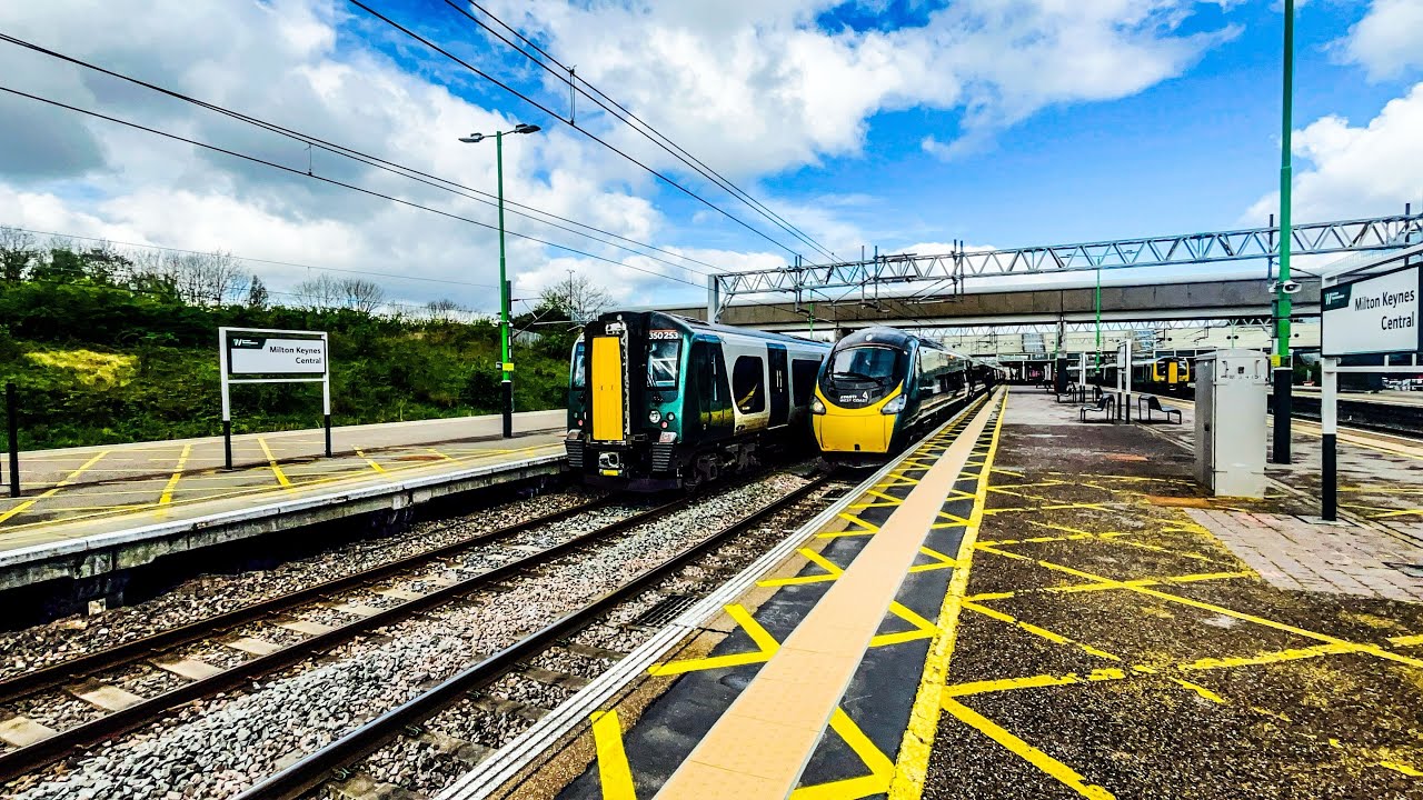 Trains at Milton Keynes central (tones + class 730 LNWR + class 325 + class 90 (WCML)