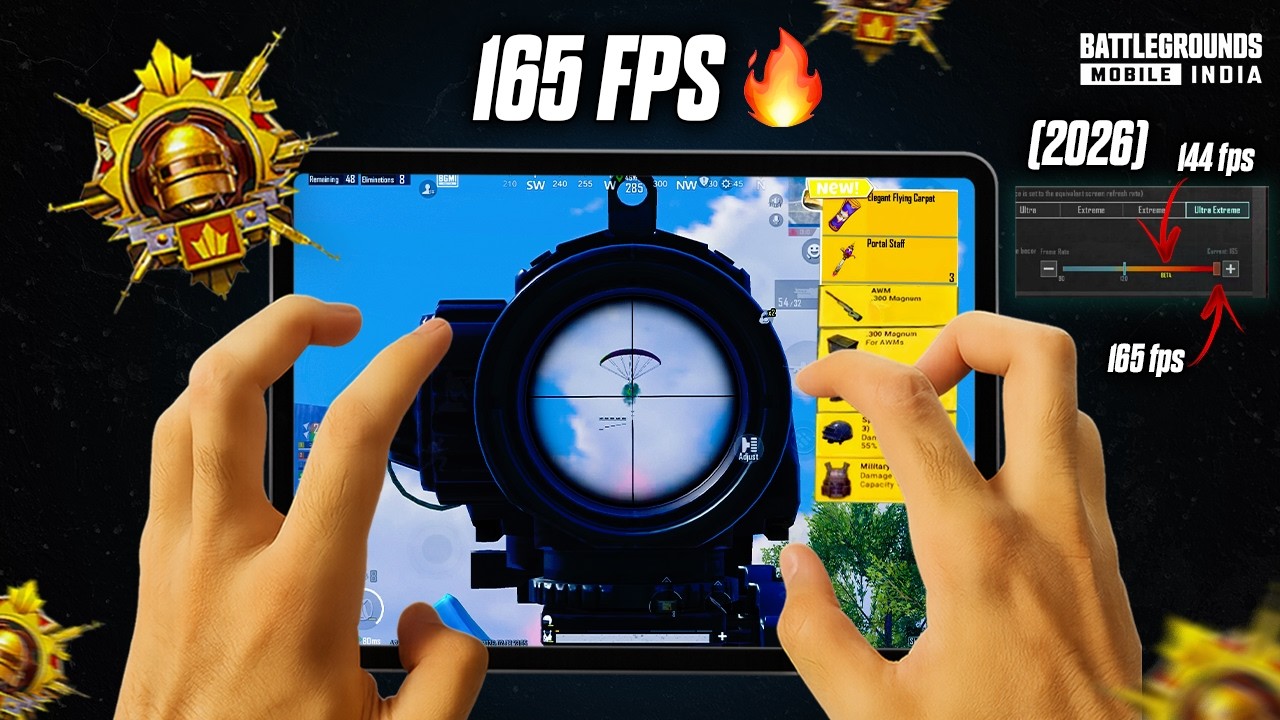 📲 iPad Pro M5 🔥 PUBG TEST Smooth + 165 FPS  &ndash; NO LAG? Handcam Test iOS 26 Liquid Glass 2026