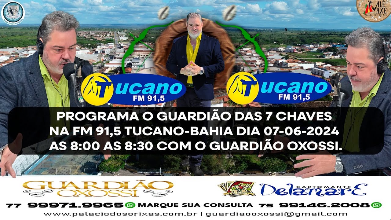 PROGRAMA O GUARDI&Atilde;O DAS 7 CHAVES NA FM 91,5 TUCANO-BA             DIA 07-06-24 AS 8:00 AS 8:30