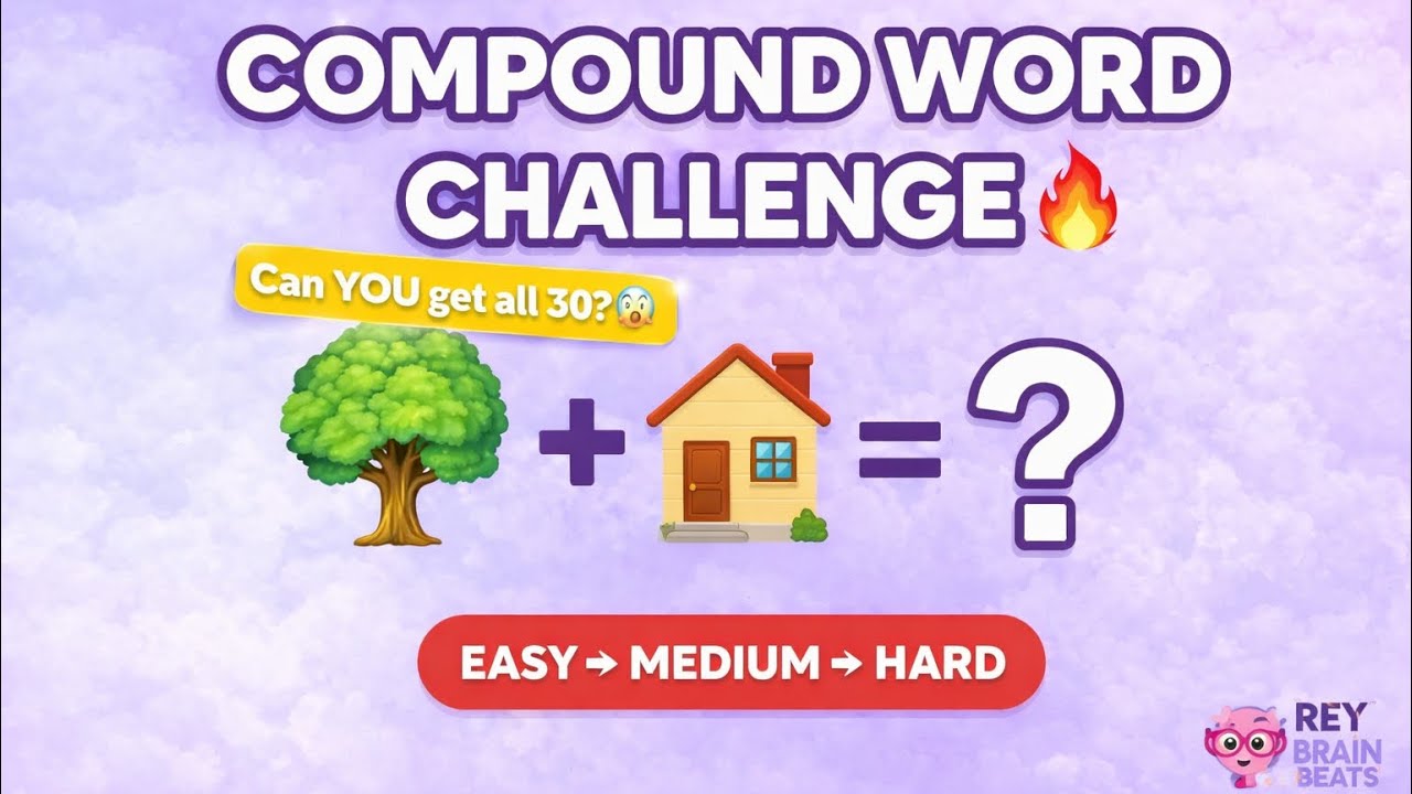 🧠 Compound Word Challenge 🔥 Can You Solve All 30? (Easy → Hard)