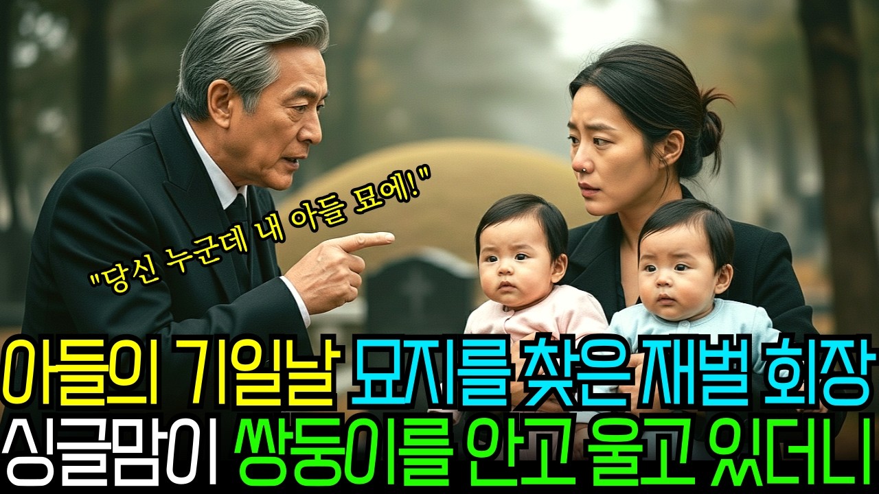 노후사연 아들의 기일날 묘지를 찾은 재벌 회장 가난한 싱글맘 여성이 쌍둥이를 안고 울고 있는데.. 진실은