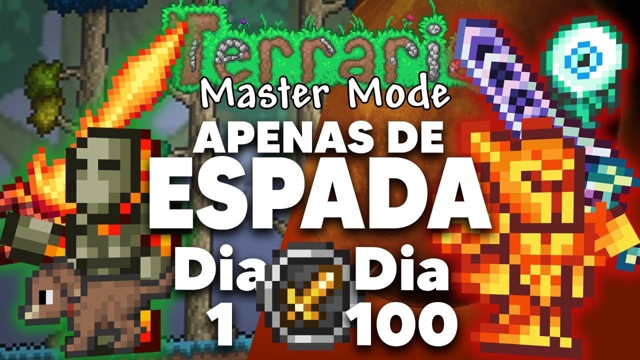 PASSEI 100 DIAS NO TERRARIA APENAS DE MELEE (MASTER MODE)