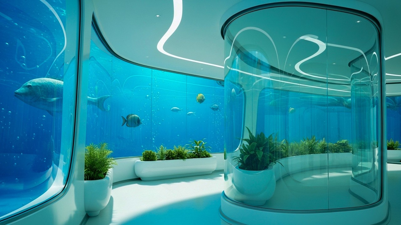 Frutiger Aero Sky Aquarium 4K | Calm Ambient Music | Early 2000s Nostalgia