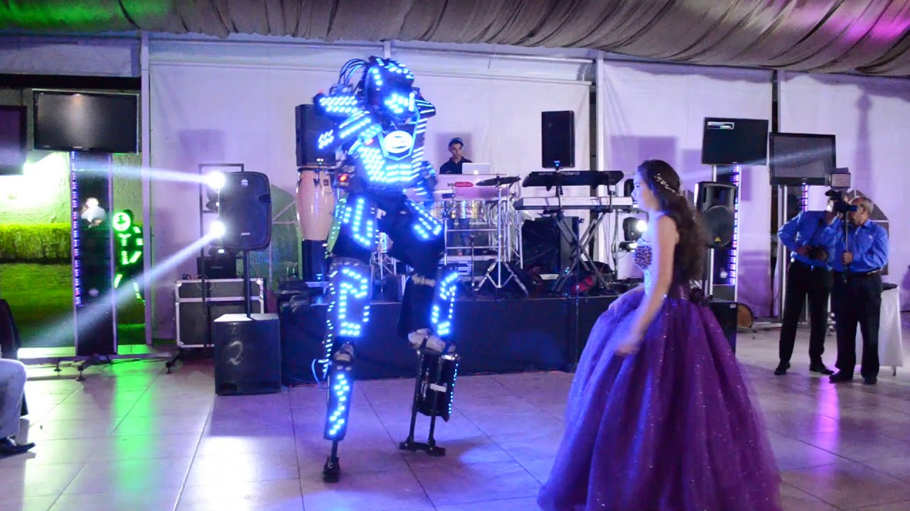 luz y sonido en guadalajara con mega show y pista pixel....!! tazz be happy robot iluminado